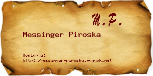 Messinger Piroska névjegykártya